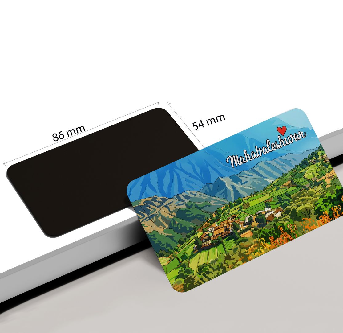 dhcrafts Rectangular Fridge Magnet Multicolor Maharashtra Mahabaleshwar Design Pack of 1 (8.6cm x 5.4cm)